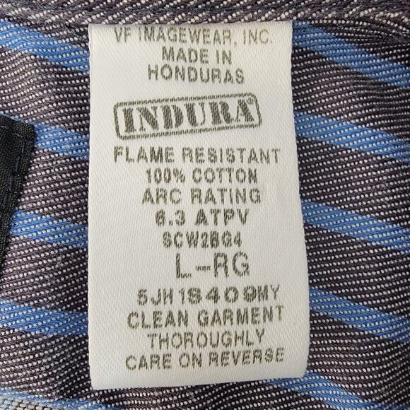 Bulwark FR Flame Resistant Button Shirt Protective Apparel 100% Cotton Sz L Work - Picture 6 of 10